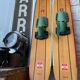 Pair of wooden water skis