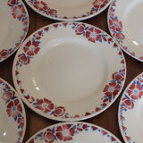 + Set 8 dessert plates Céranord - Saint Amand model Eglantines +