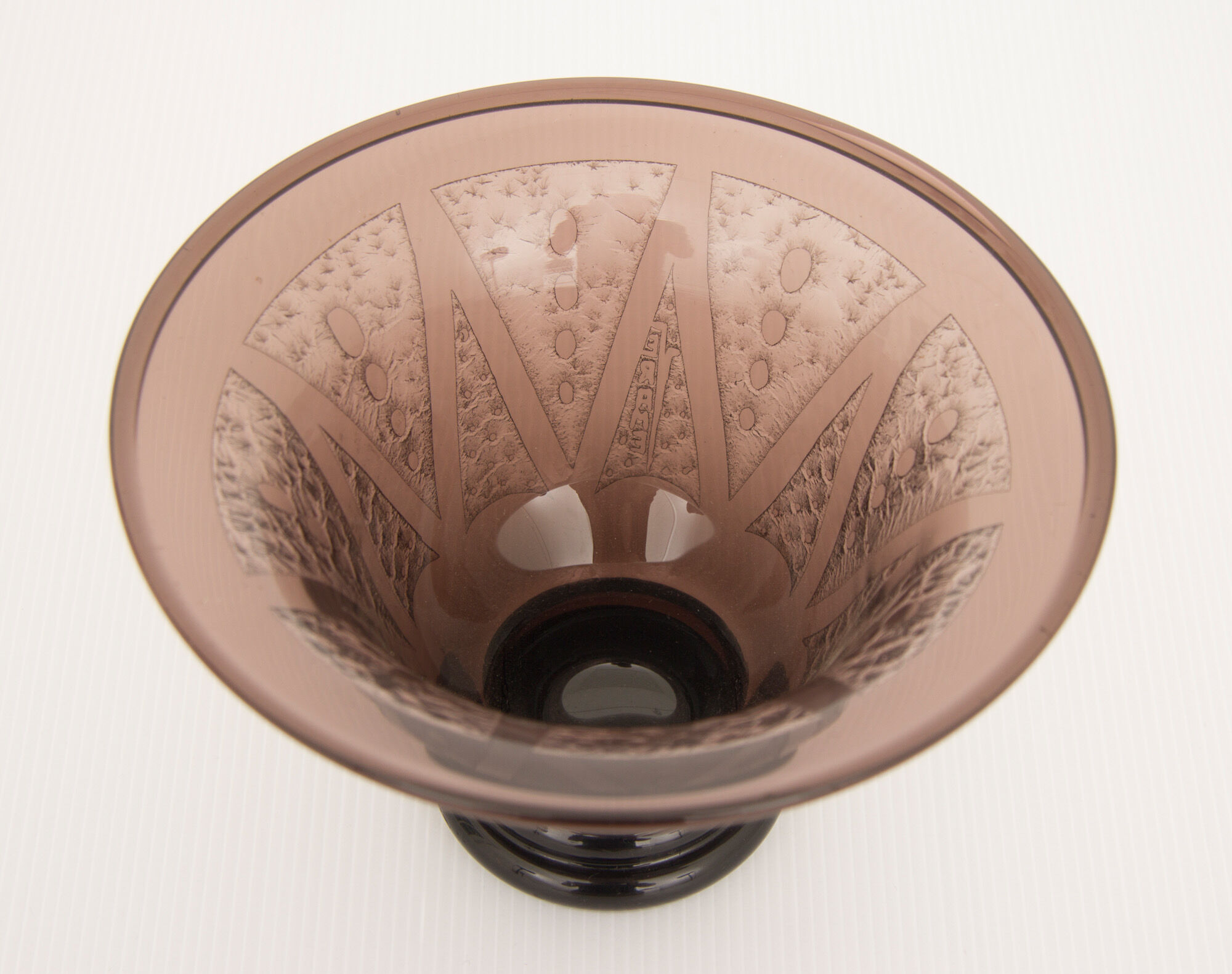 Art Deco amethyst glass vase singed erame