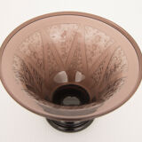 Art Deco amethyst glass vase singed erame