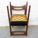 Teak and Black Leatherette Chairs, 1950s, Set of 6