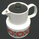 Années 1970  cafetière melitta   (porcelaine germany) décor rétro, rouge vif et vert