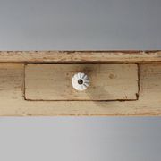 Painted Wooden Farm Table with Tapered Legs, France 1800s