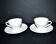 Set of 2 cups molded in opaque Sarreguemines earthenware