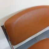 4 vintage sleigh chairs from the 70s, in designer chrome metal