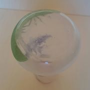 Frosted glass vase enhanced by hand