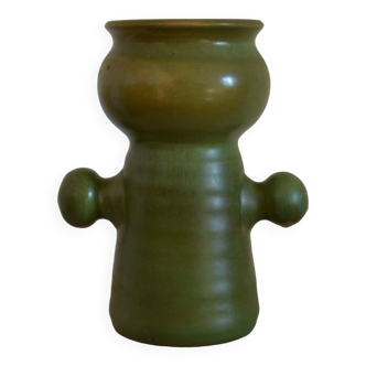 Vase design original vert en céramique
