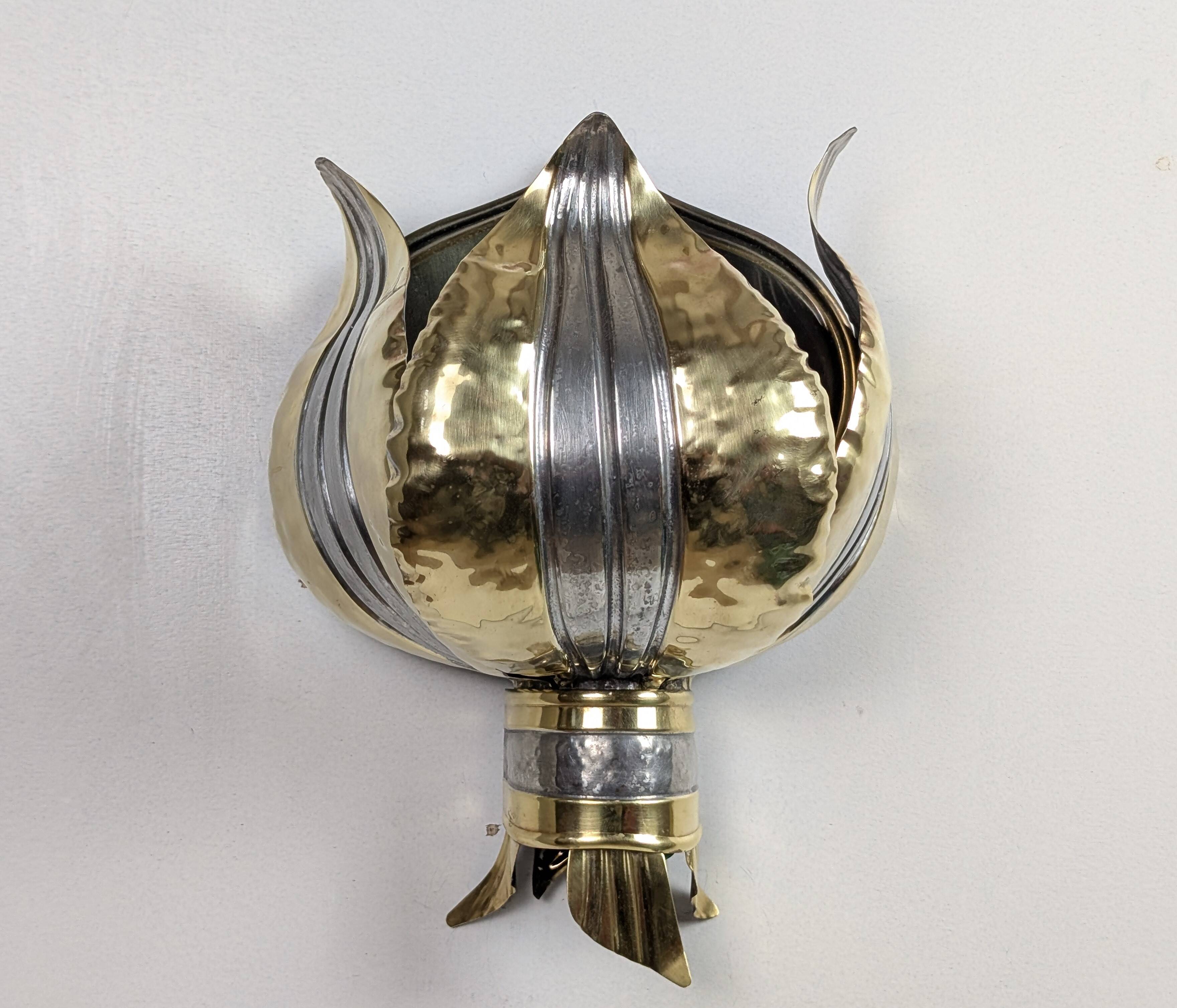 70' brass lotus wall light