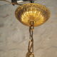Lustre à pampilles en verres nacrés et bronze