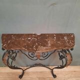 Marble and wrought iron console