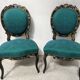 Pair of Napoleon III chairs in black lacquered wood, 19th century.