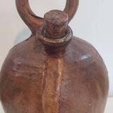 Gargoulette, terracotta jug covered with leather