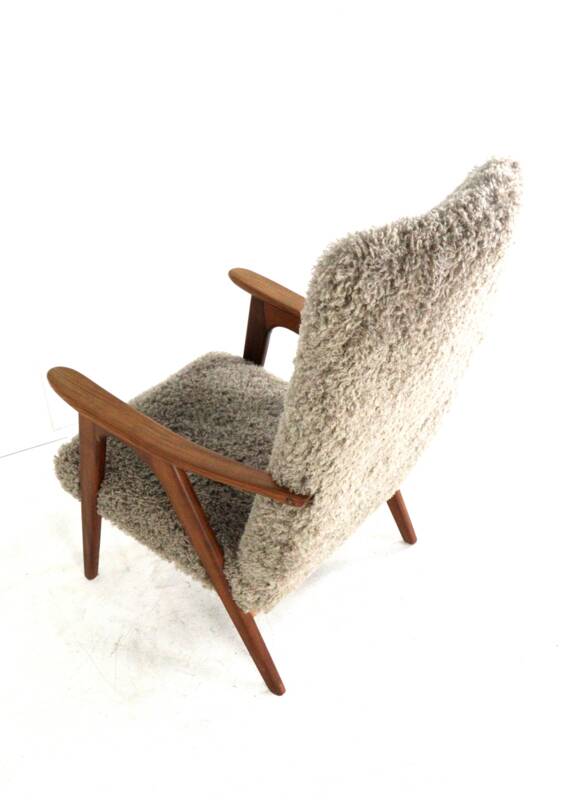 Mid century Armchair brown doodle - fully restored one of a kind piece