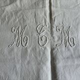Old linen cloth marked MTM