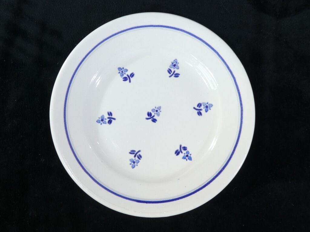 6 dessert plates in faience new model geneve small blue flower