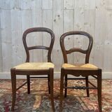 Set of 6 Louis Philippe straw chairs