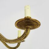 Old chandelier, suspension, light fixture with 6 bronze lights. 70s