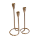 Pair of vintage candle holders in cast aluminum 1970