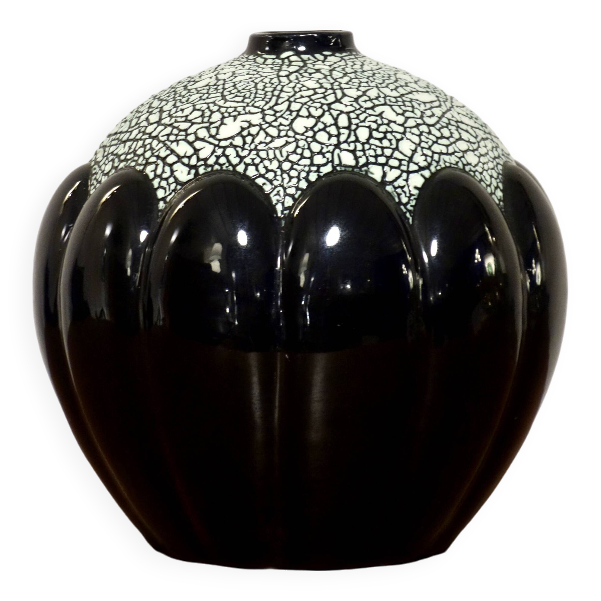Art Deco Ball Vase by Saint Clément, France 1930's