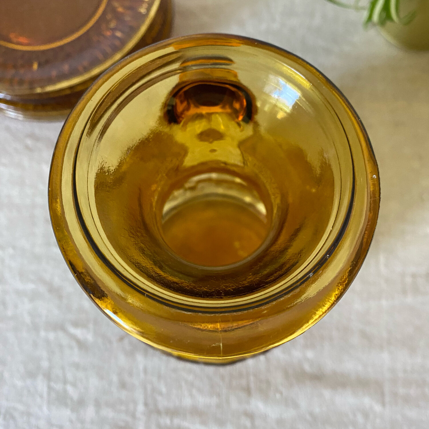 Amber glass pitcher 70s