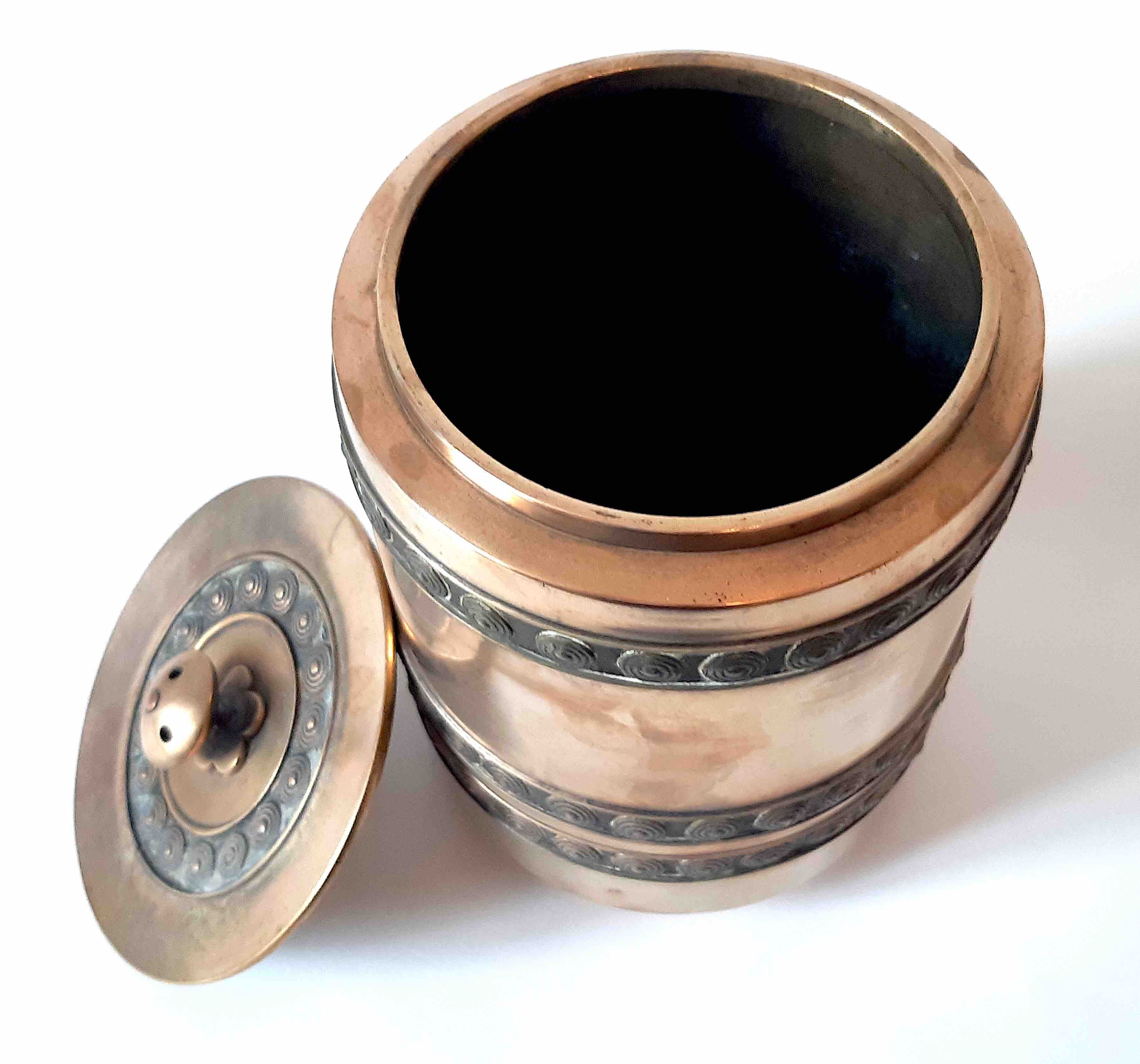 Brass jar with lid, oriental inspiration