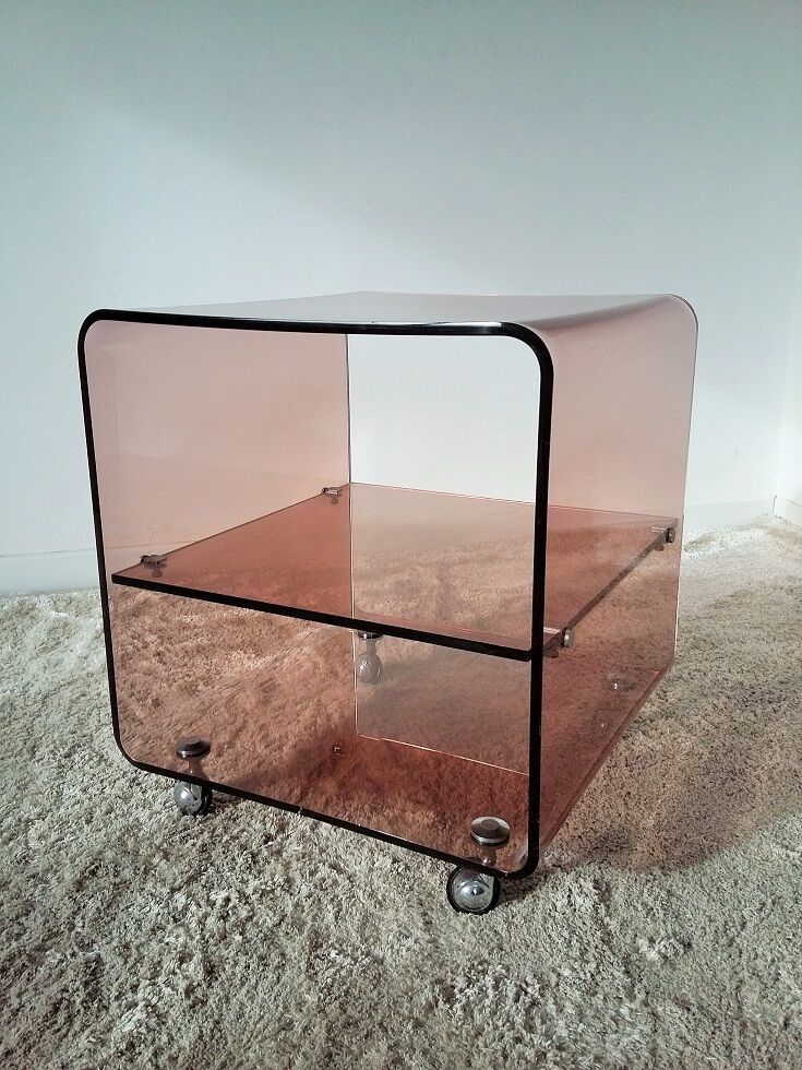 Bedside or end table in plexiglass Michel Dumas