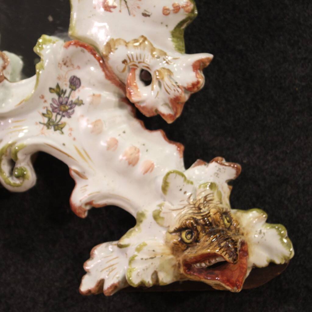 Grand miroir en céramique du XXe siècle