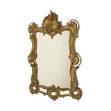 Italian Crested Mirror Rococo Style Gold-Colored Resin 84cm