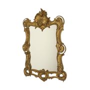 Italian Crested Mirror Rococo Style Gold-Colored Resin 84cm