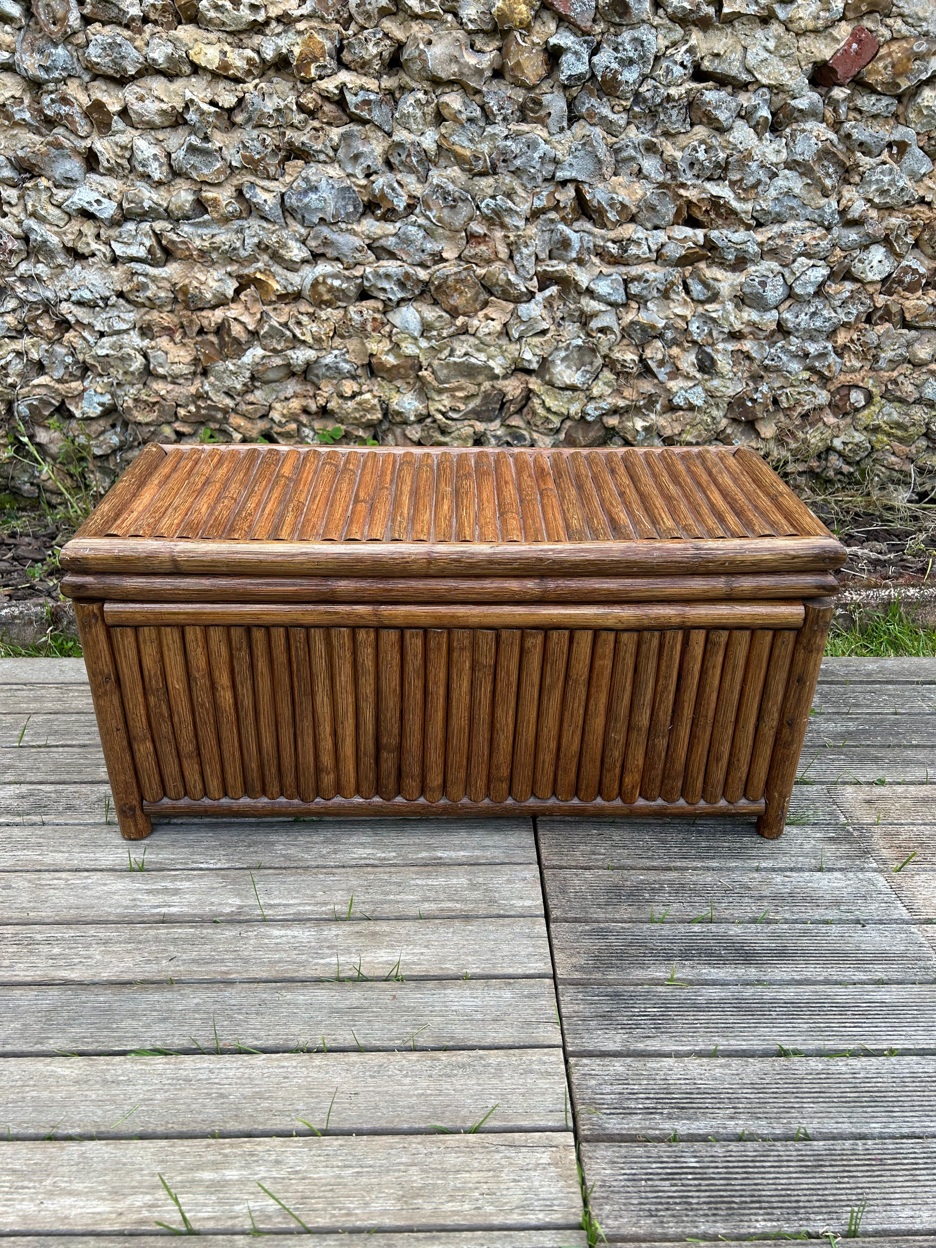 Vintage 1970 bamboo chest
