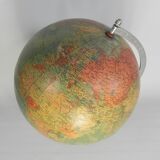 Paper mache globe on a wooden base, 1975