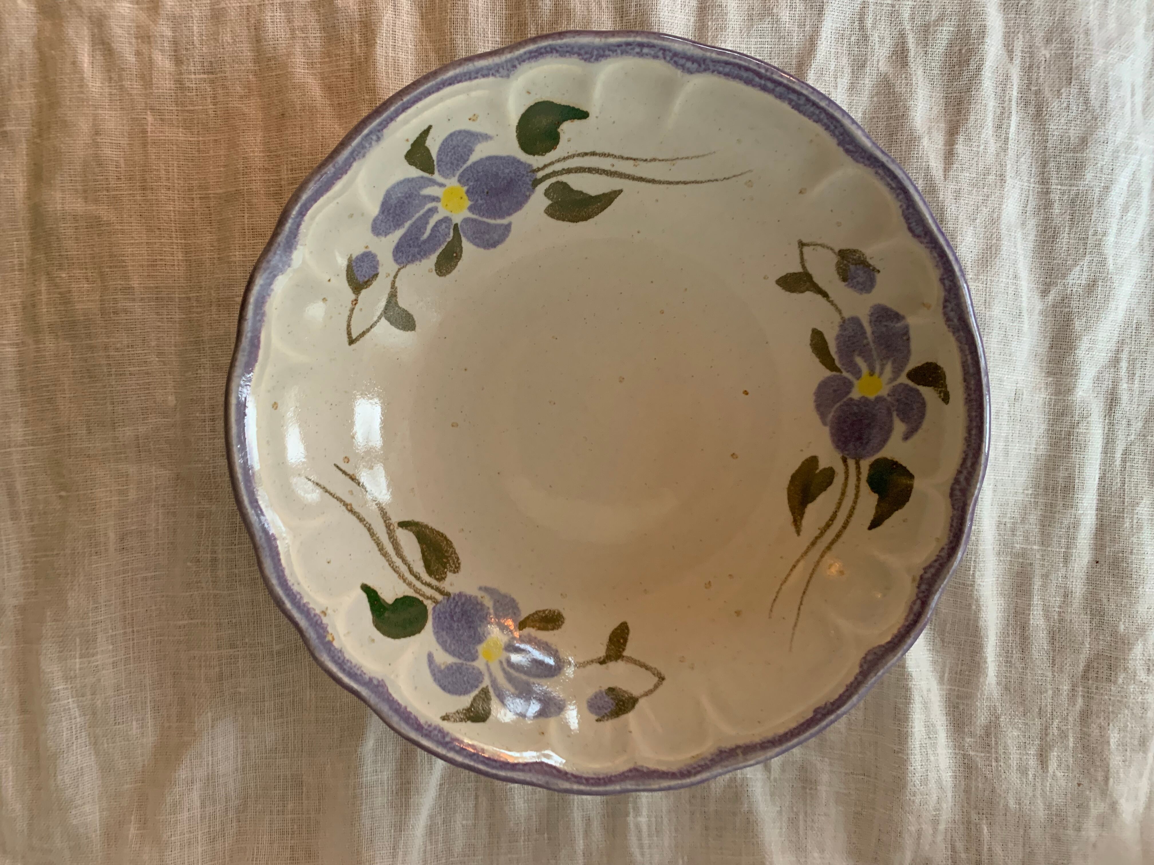 Assiettes creuses Salins France fleurs