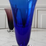 Set of 3 glasses with feet flowers design 60s-70s