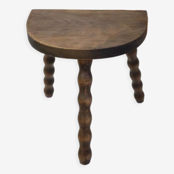 Turned wooden stool