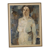 Large Swedish Mid-Century Oil On Canvas Painting" Nude Study " by Egon E:son Weinemo