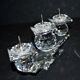 SWAROVSKI candle holder three candles in cut crystal signed 18.5 x 9 x 4cm