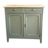 Buffet parisien kaki et bois brut