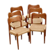 Set of 6 tek dining chairs by Arne Hovmand Olsen for Mogens Kold