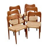Set of 6 tek dining chairs by Arne Hovmand Olsen for Mogens Kold