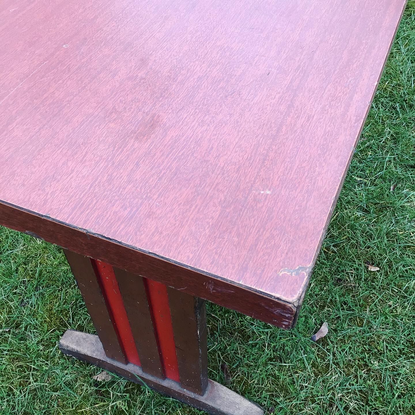 Burgundy red bistro table