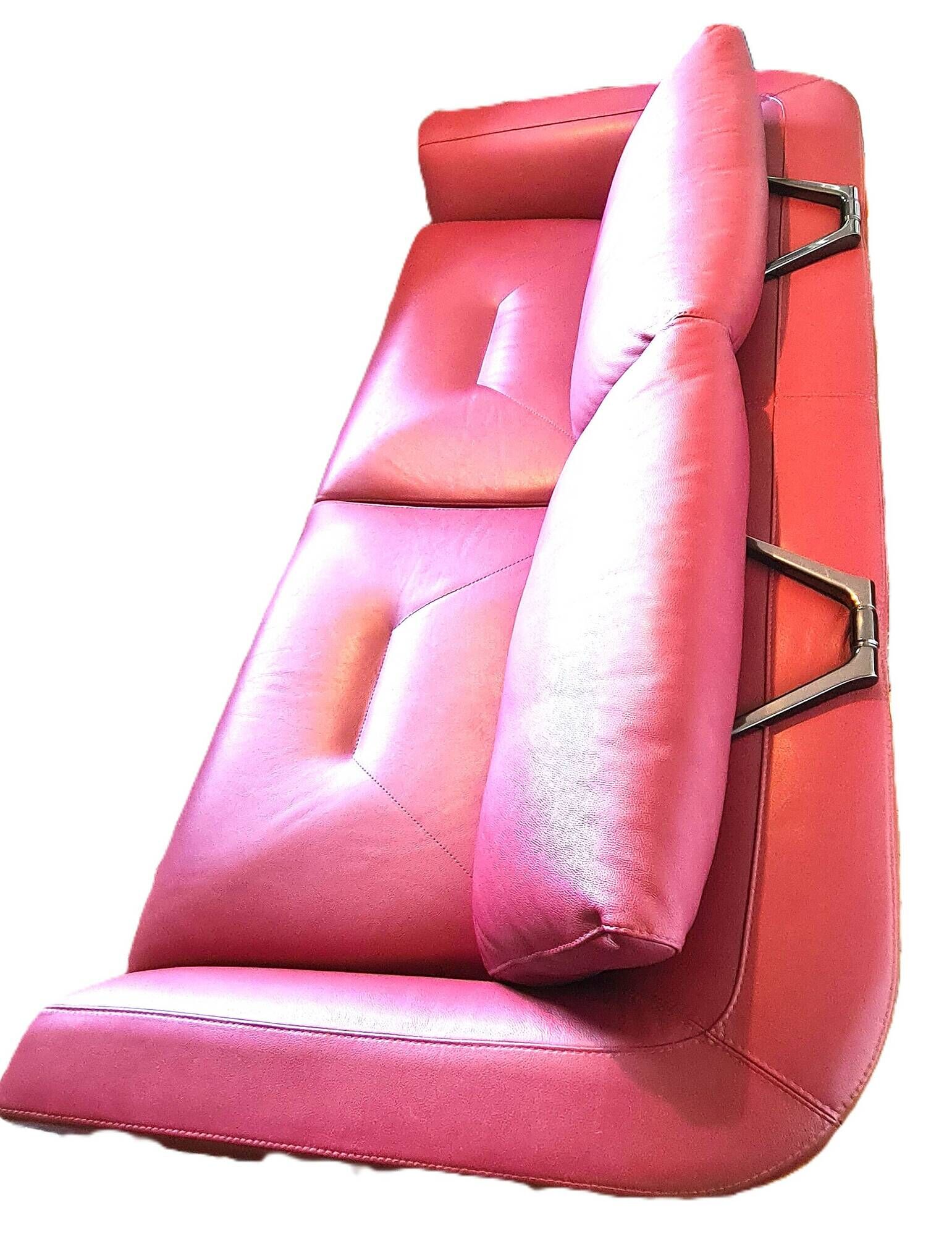 Roche Bobois canapé allusion red leather - designers Tapinassi & Manzoni