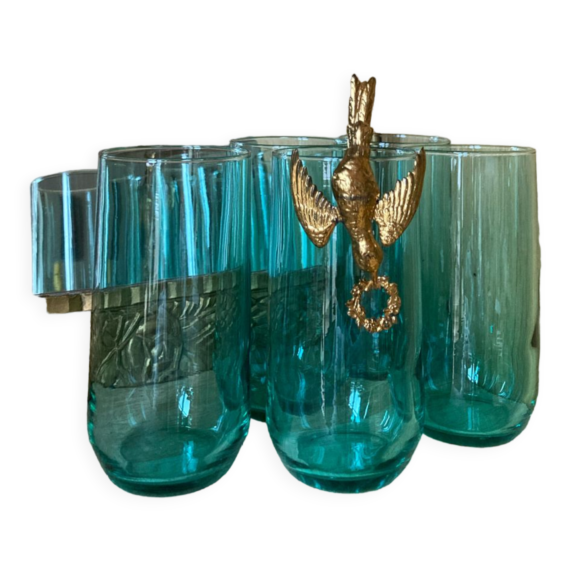 Verres vintage bleus