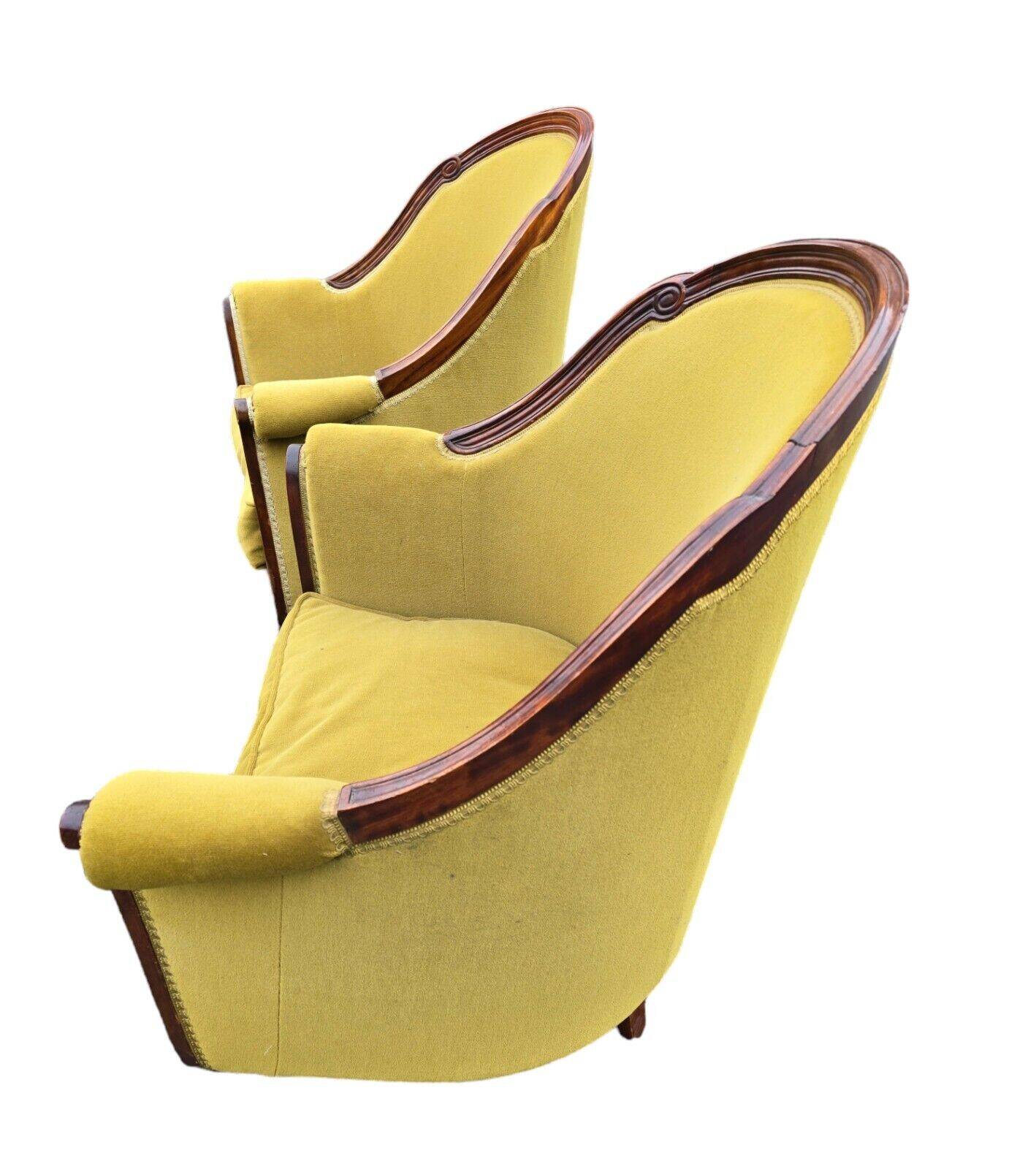 art deco style armchairs in mahogany (pair)