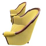 art deco style armchairs in mahogany (pair)