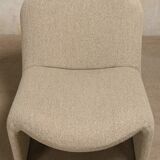 Fauteuils Alky Lounge Giancarlo Piretti en laine bouclée gris pierre, Anonima Castelli