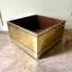 Plant box, storage box on casters in gold metal