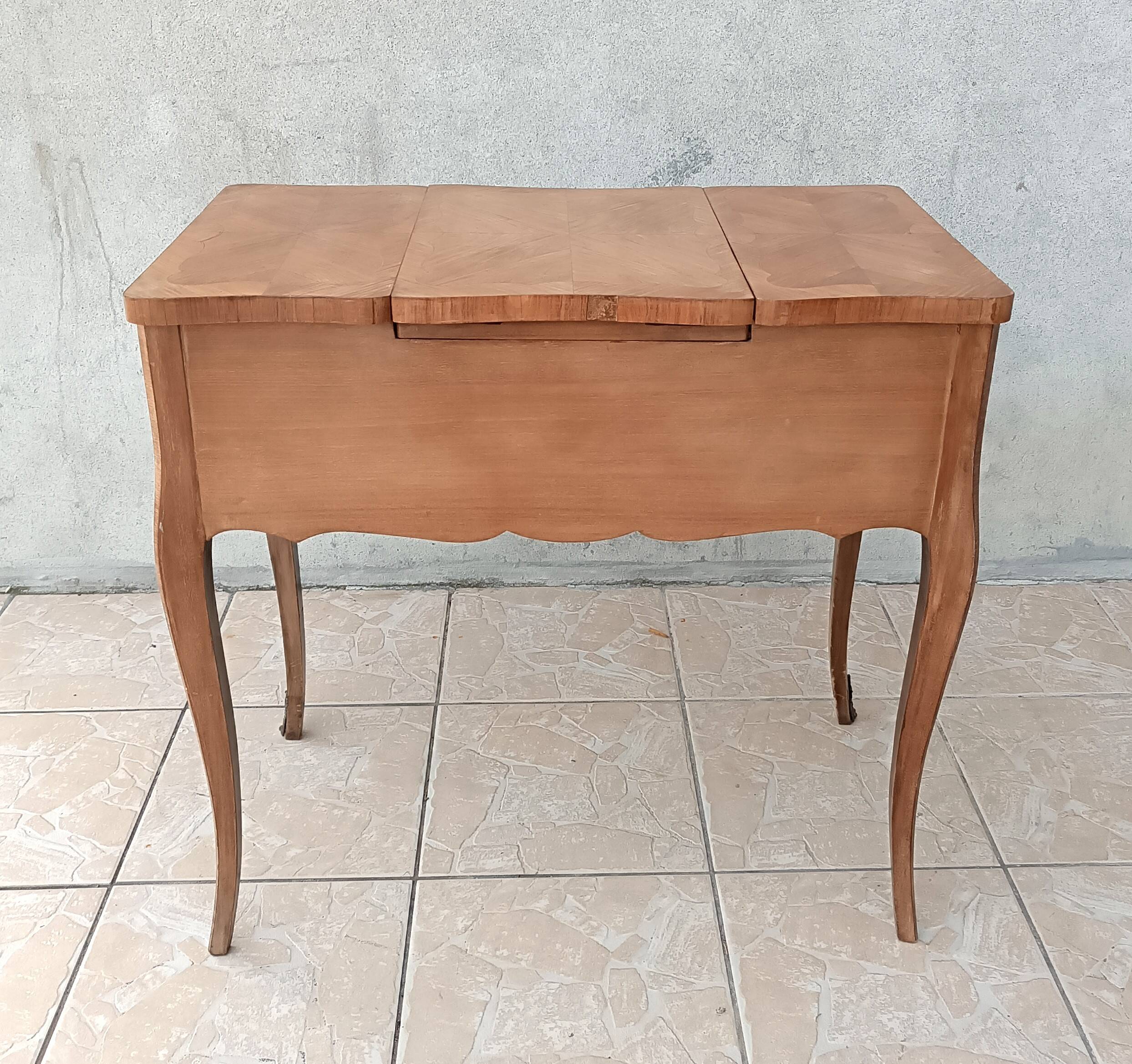 Louis XV style walnut veneer sewing table