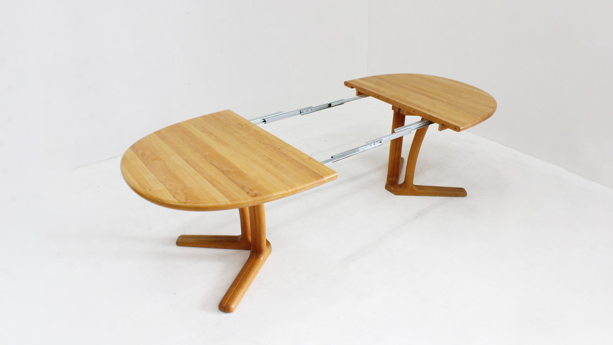 Vintage Dyrlund Danish oval extendable dining table 1960s