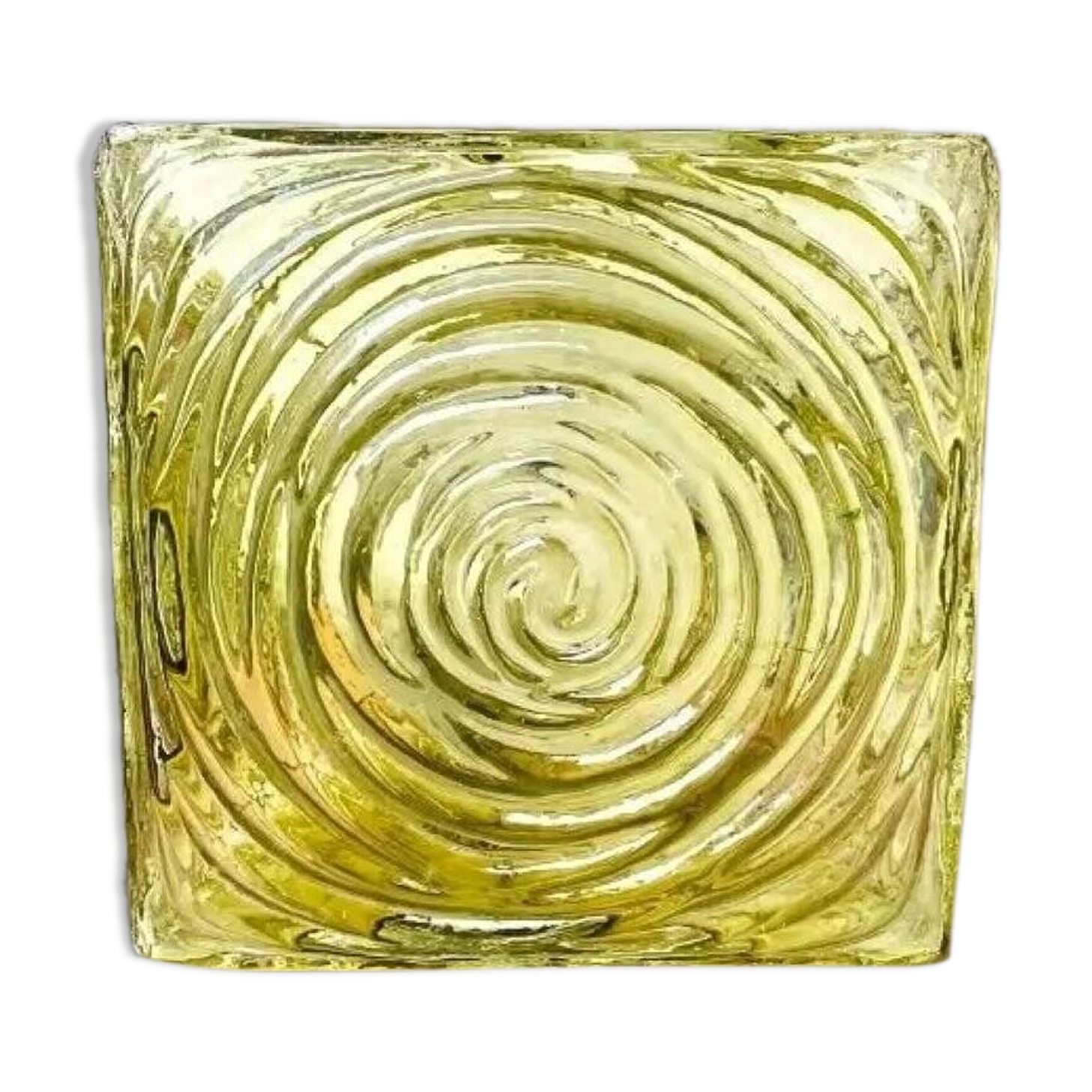 Bauhaus square green glass flush munt lamp