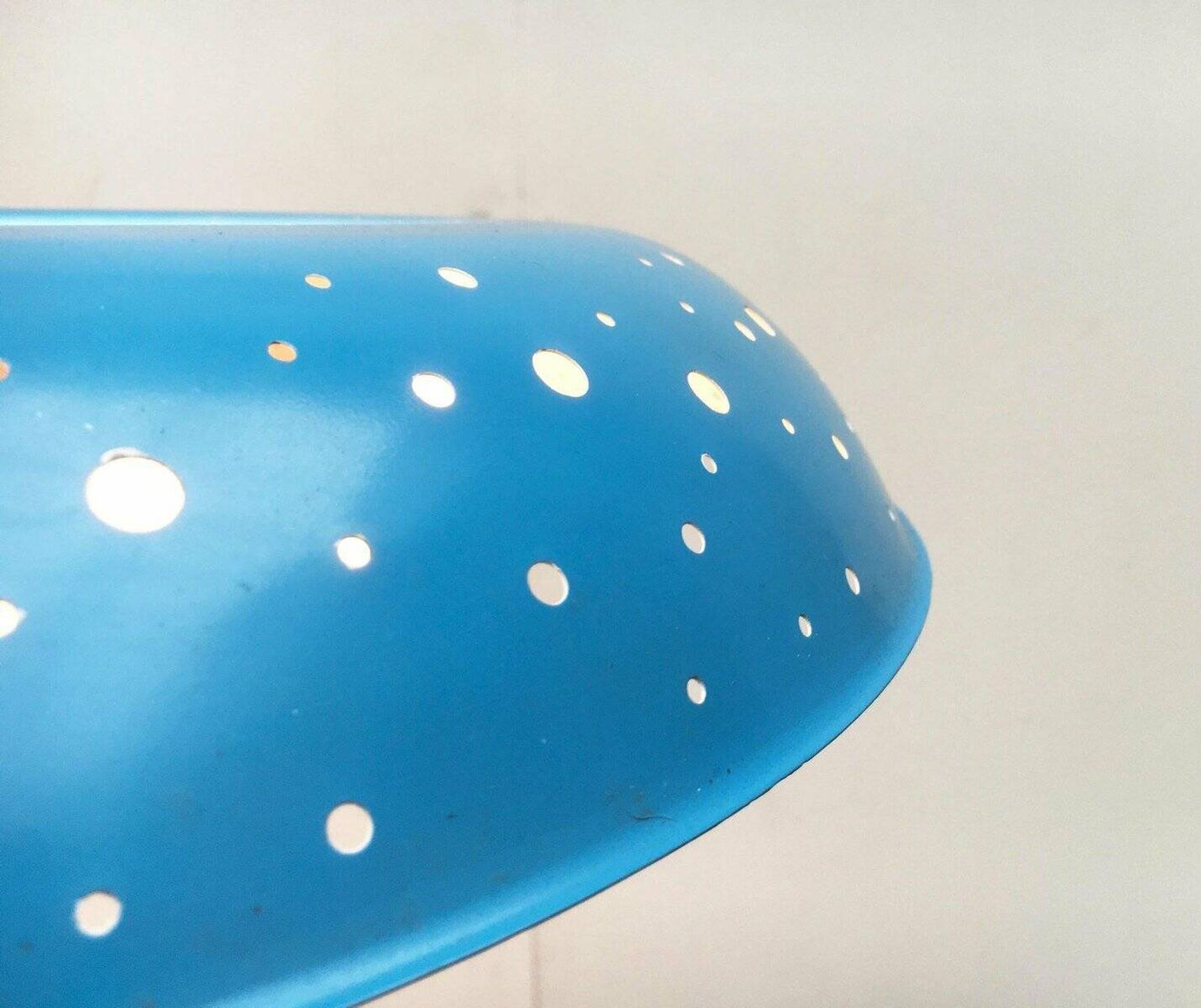Perforated metal pendant lamp in mid-century style attributed to Ernest Igl for Hillebrand Leuchten, 1960s.